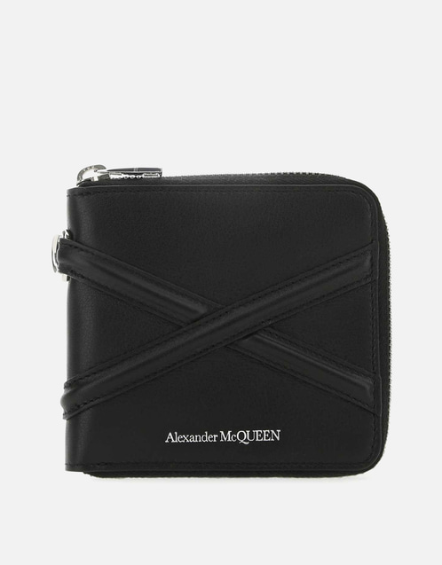 Alexander McQueen メンズブラックレザーウォレット () IFCHIC.COM