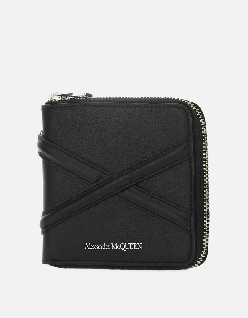 Alexander McQueen メンズブラックレザーウォレット () IFCHIC.COM