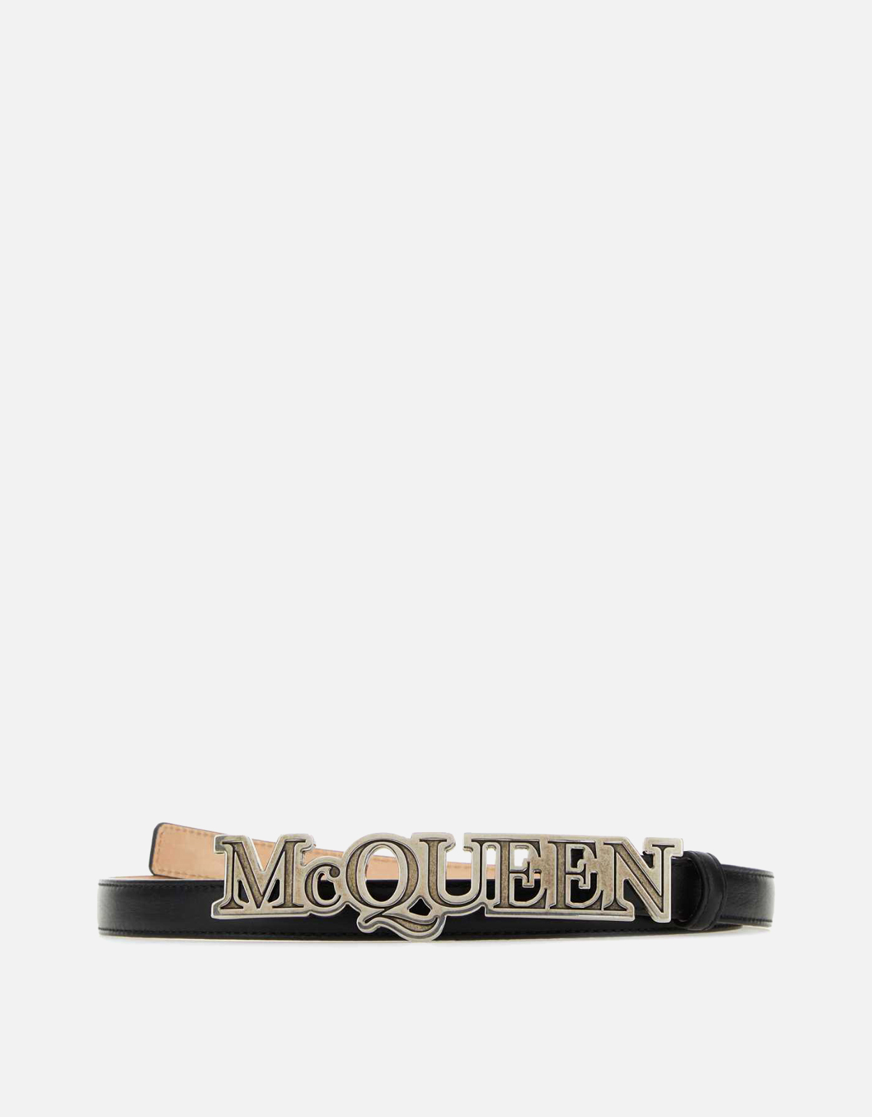 Alexander McQueen メンズブラックレザーベルト () IFCHIC.COM