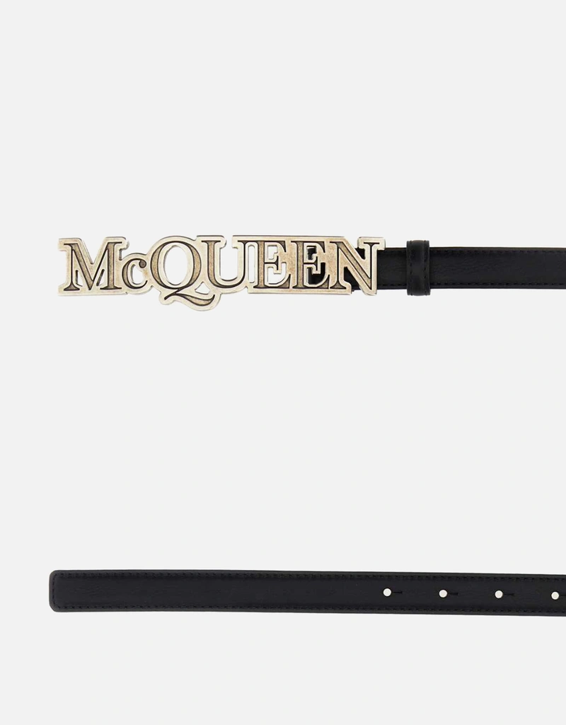 Alexander McQueen レザーベルト ブラック Alexander McQueen メンズブラックレザーベルト () IFCHIC.COM