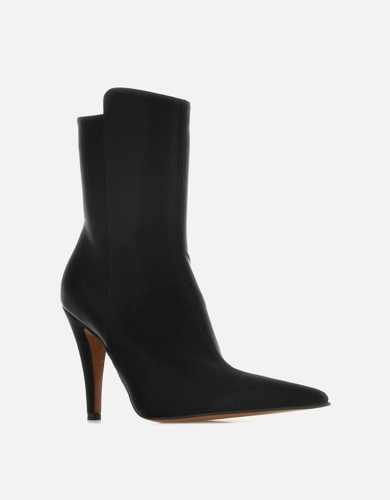Alexander McQueen ブラックファブリックバーディーアンクルブーツ
