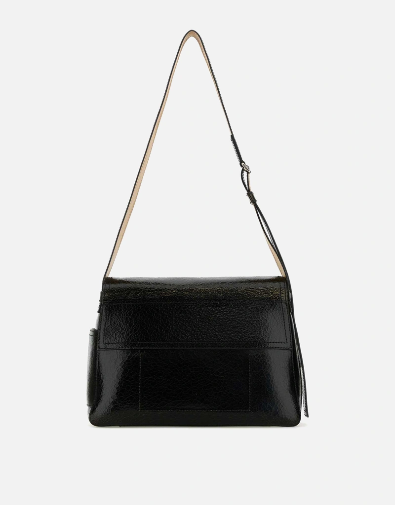 Alexander McQueen メンズブラックレザースラウチクロスボディバッグ