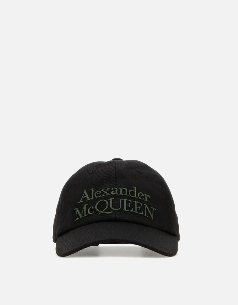 Alexander McQueen メンズブラックコットンベースボールキャップ