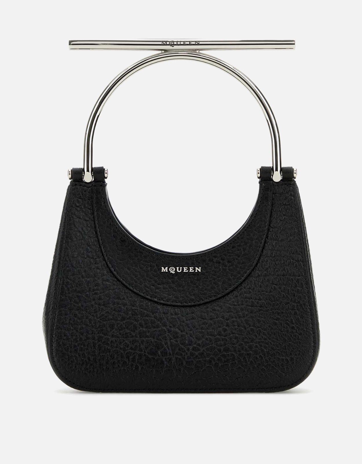 Alexander McQueen ブラックレザーミニクロスバーハンドバッグ