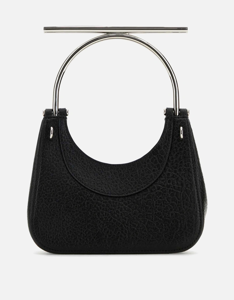 Alexander McQueen ブラックレザーミニクロスバーハンドバッグ