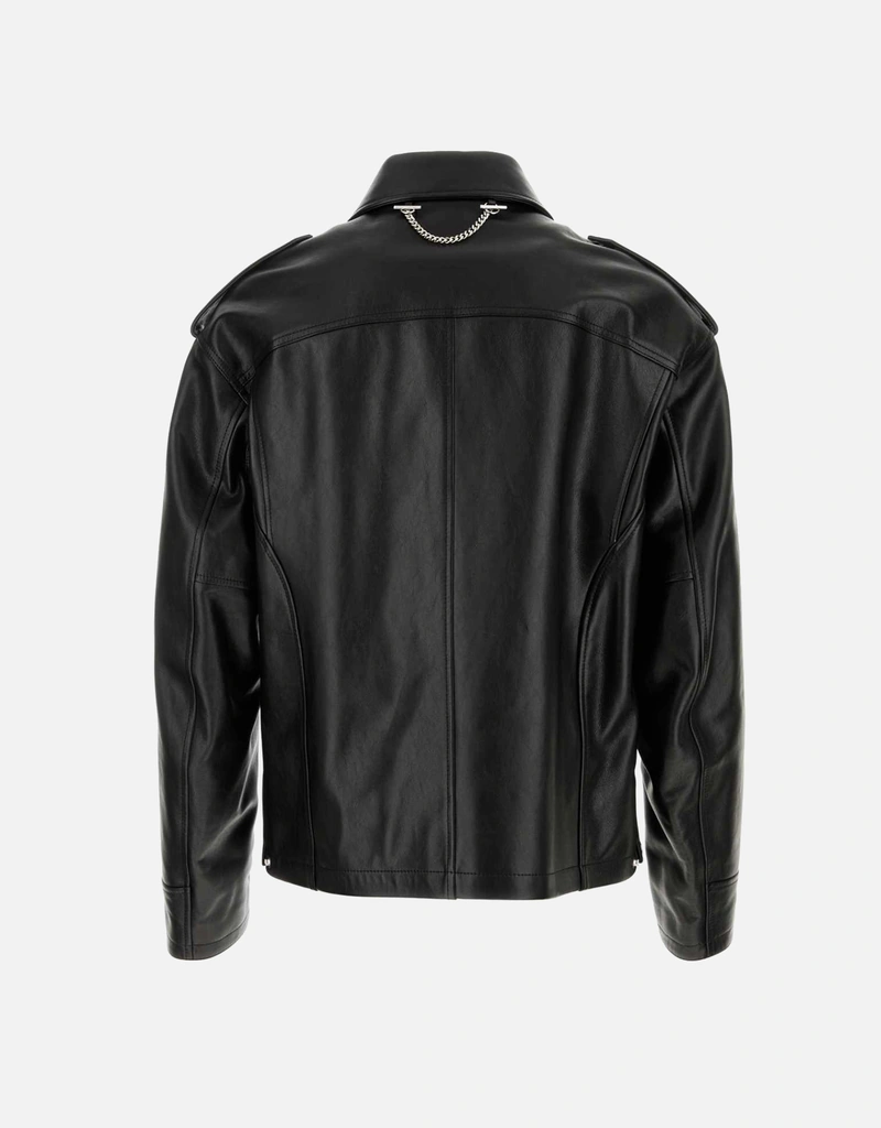 Alexander McQueen メンズブラックレザージャケット () IFCHIC.COM