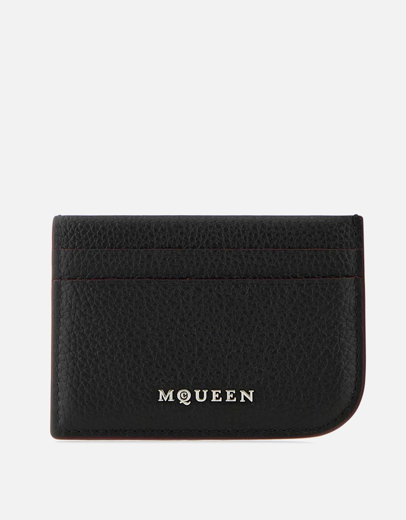 Alexander McQueen メンズブラックレザーカードホルダー () IFCHIC.COM