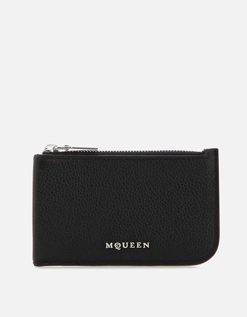 Alexander McQueen メンズブラックレザーカードホルダー () IFCHIC.COM
