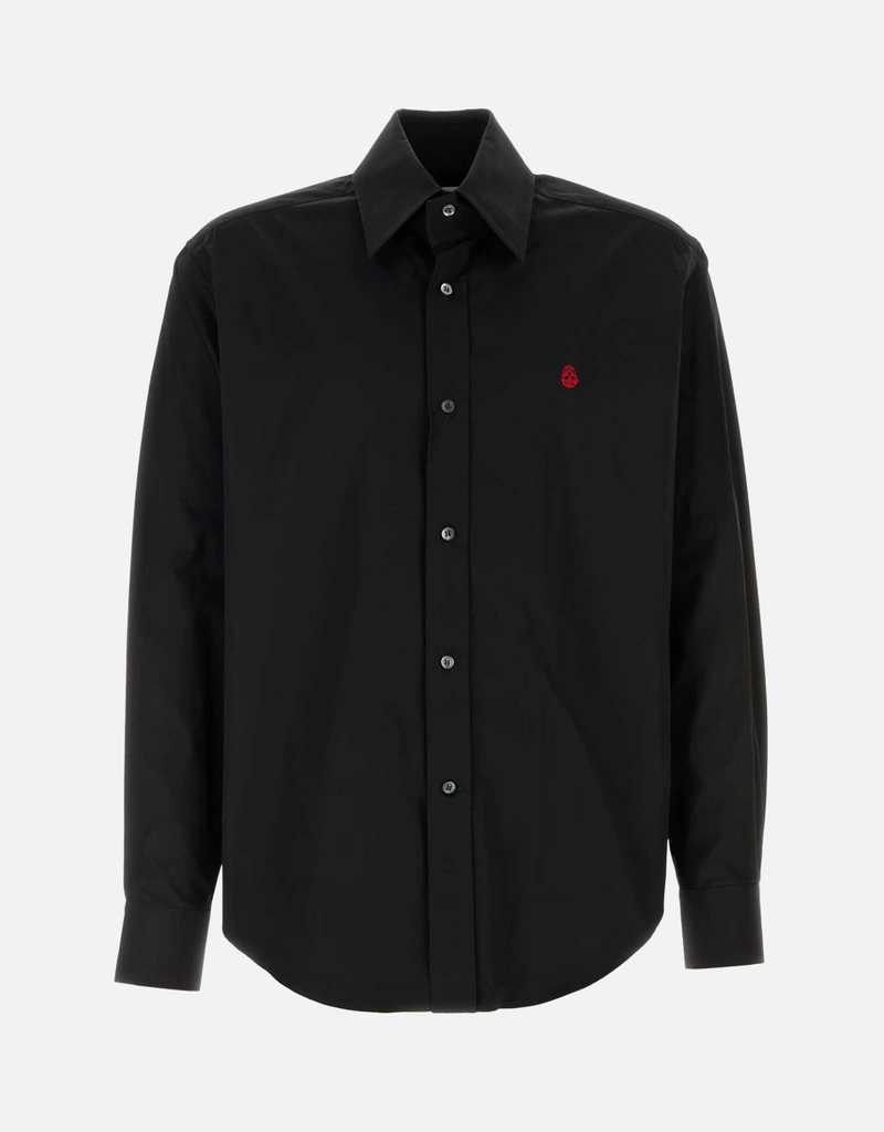 Alexander McQueen メンズブラックポプリンシャツ () IFCHIC.COM