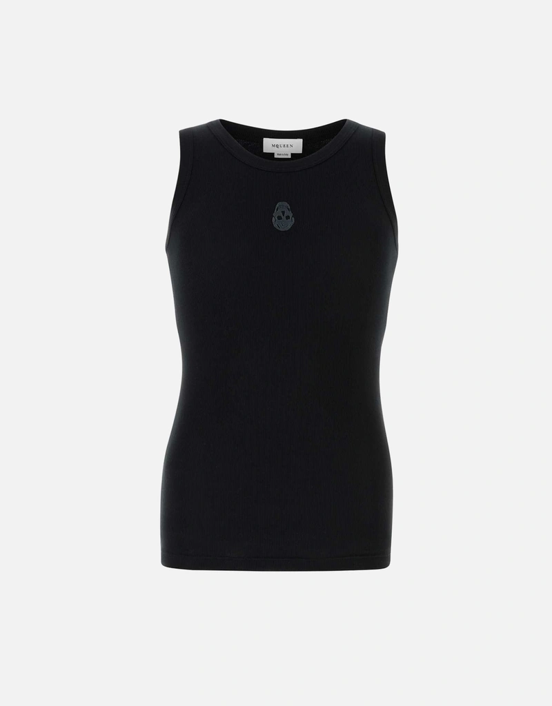 ALEXANDER MCQUEEN メッシュタンクトップ Alexander McQueen メンズブラックストレッチコットンタンクトップ