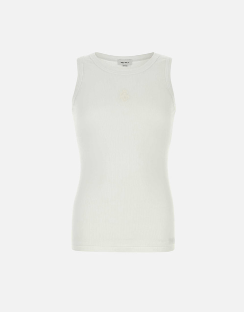 Alexander McQueen メンズホワイトストレッチコットンタンクトップ