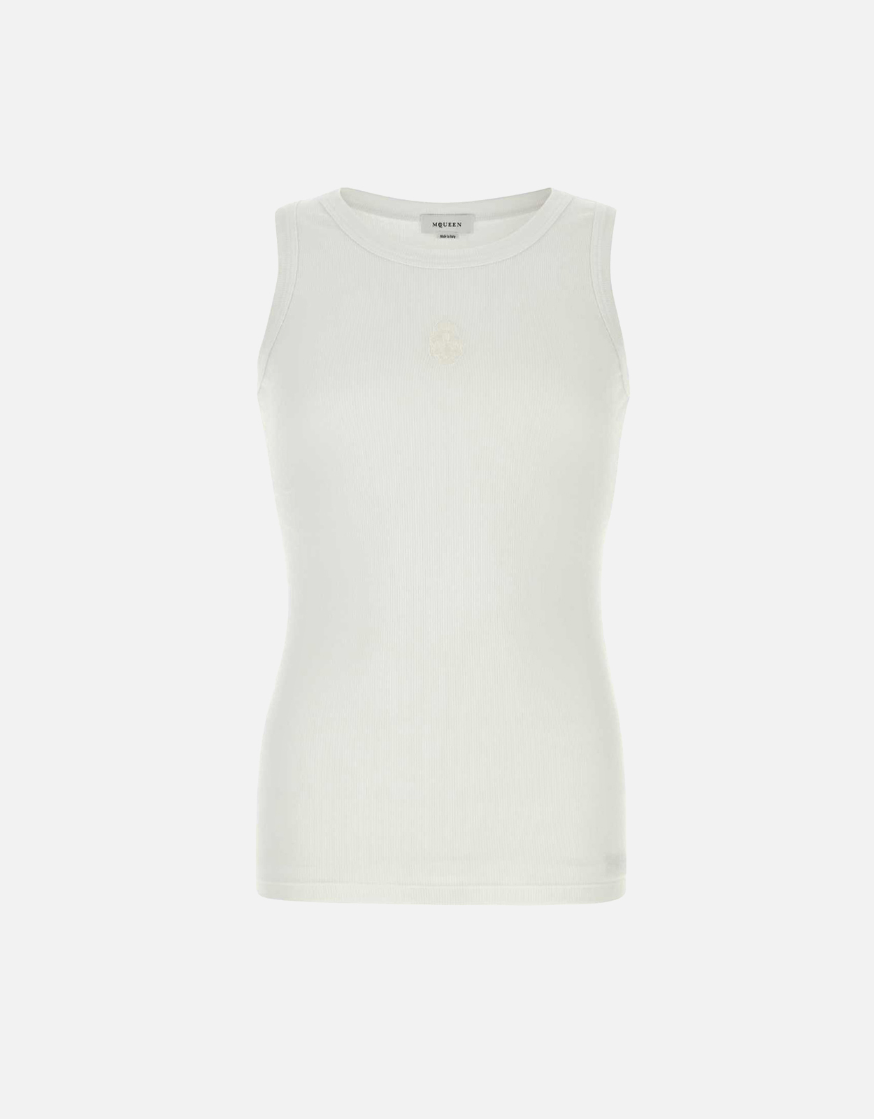 Alexander McQueen メンズホワイトストレッチコットンタンクトップ