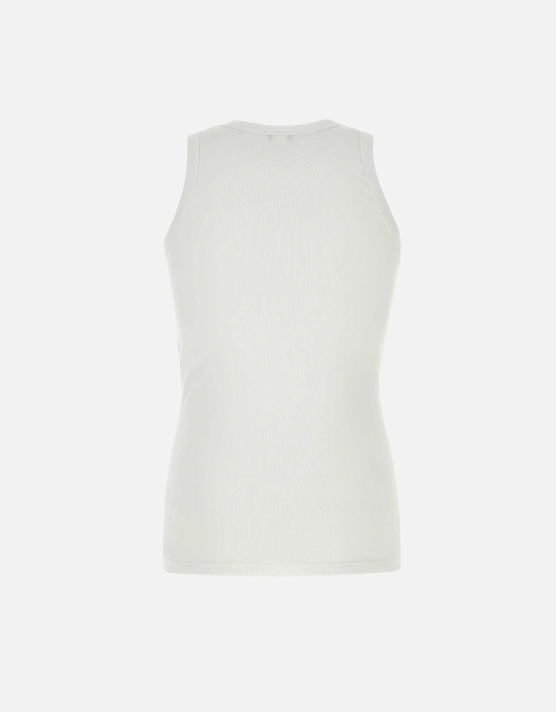 Alexander McQueen メンズホワイトストレッチコットンタンクトップ