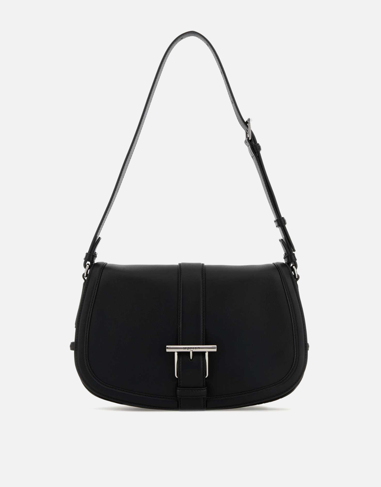 Alexander McQueen ブラックレザーラージサッチェルクロスボディバッグ Alexander McQueen ブラックレザーラージサッチェルクロスボディバッグ