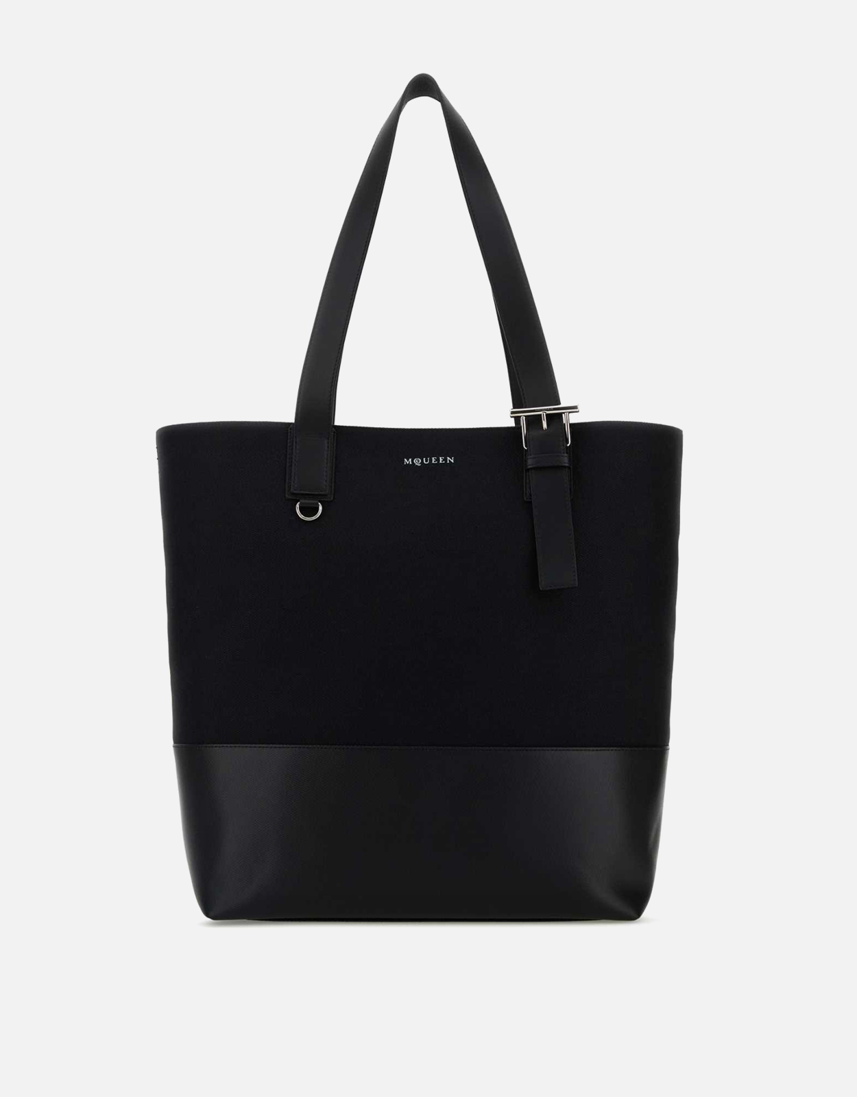 Alexander McQueen メンズブラックキャンバスショッピングバッグ
