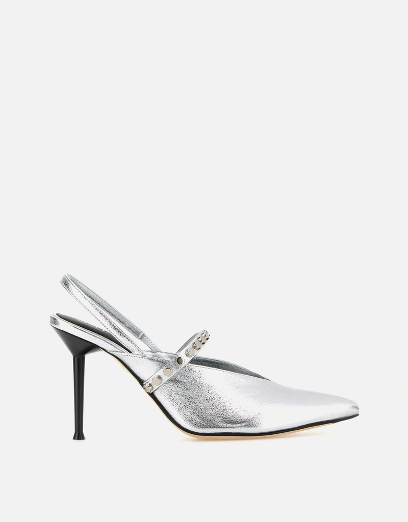 Alexander McQueen レースピンヒール パンプス Alexander McQueen Silver leather Revel pumps () IFCHIC.COM