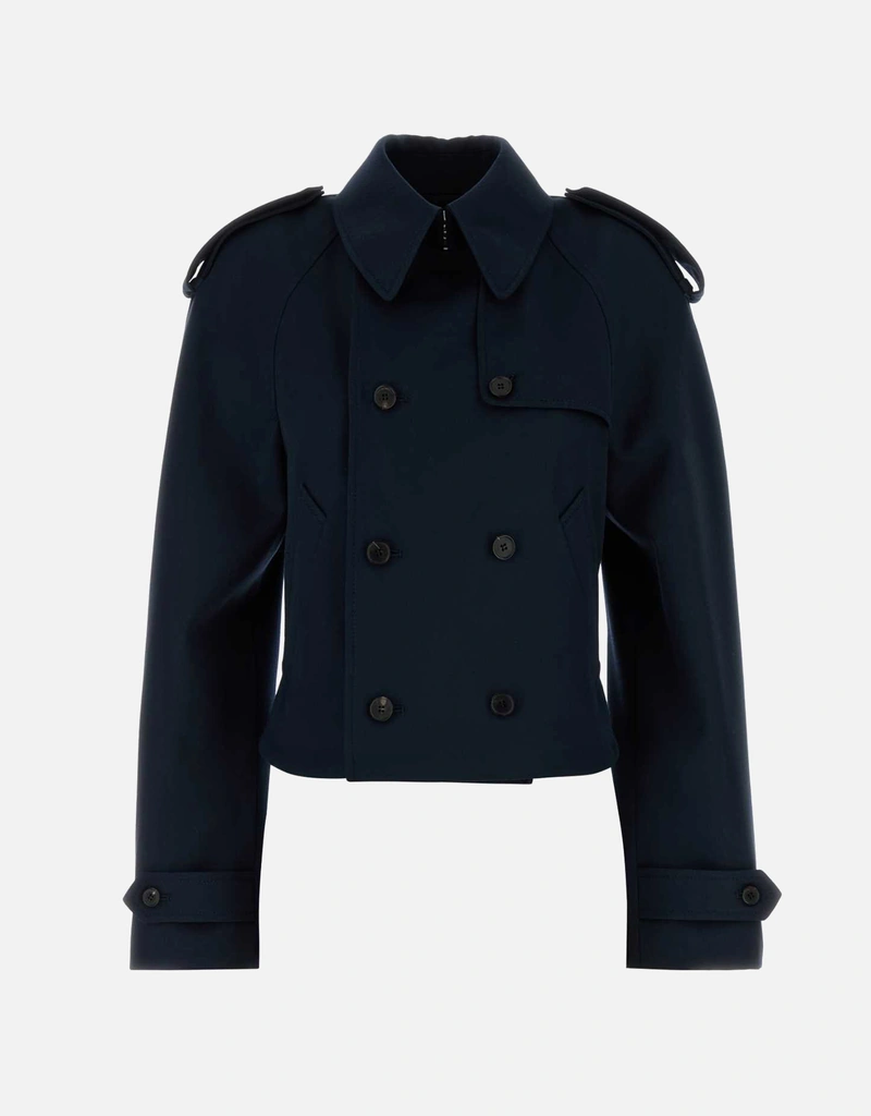 Alexander McQueen ミッドナイトブルーウールトレンチコート (すべての