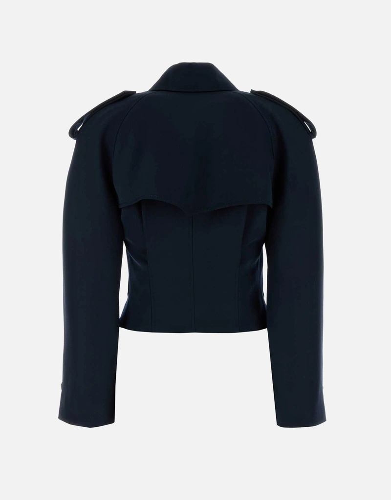 Alexander McQueen ミッドナイトブルーウールトレンチコート (すべての