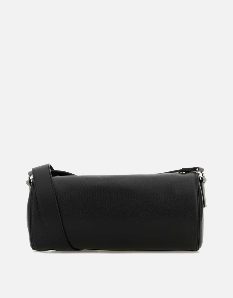 Alexander McQueen メンズブラックレザーマックイーンローラークロス