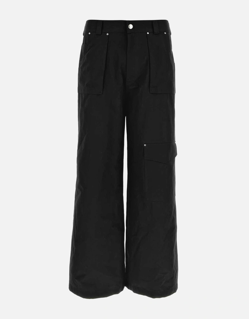 Alexander McQueen メンズブラックコットンカーゴパンツ (すべての新品