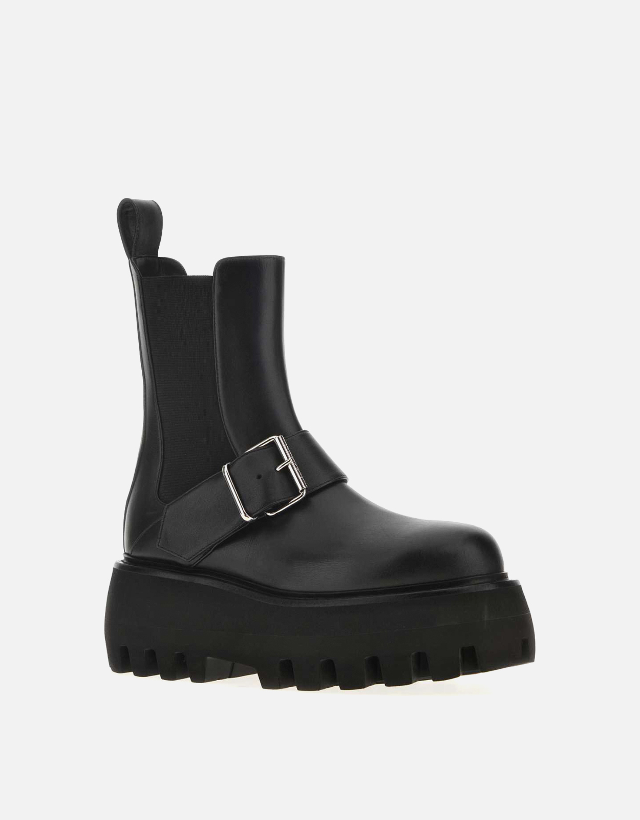 Alexander McQueen ブラックスムースカーフレザーソファバックル