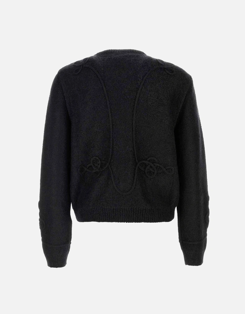 Alexander McQueen メンズ ビスコース混同系刺繍カーディガン (すべて