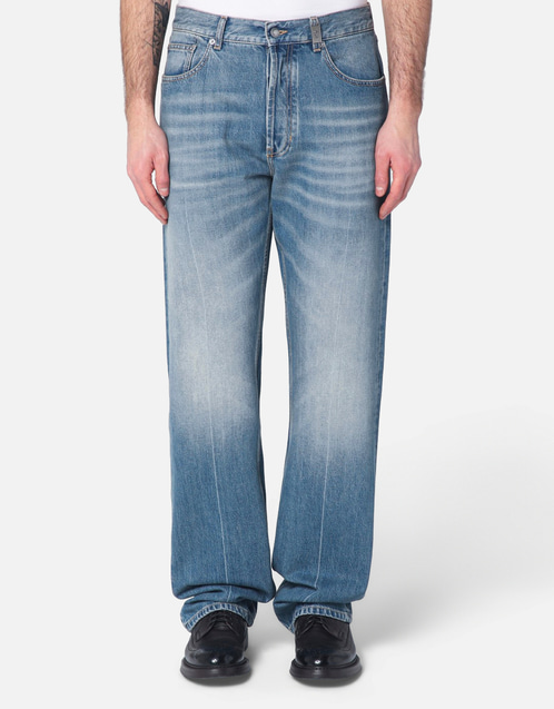 Alexander McQueen メンズストレートレッグデニムジーンズ (すべての