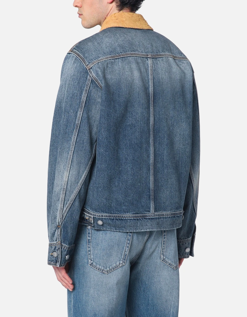Alexander McQueen メンズ スエードカラー デニムジャケット (すべての