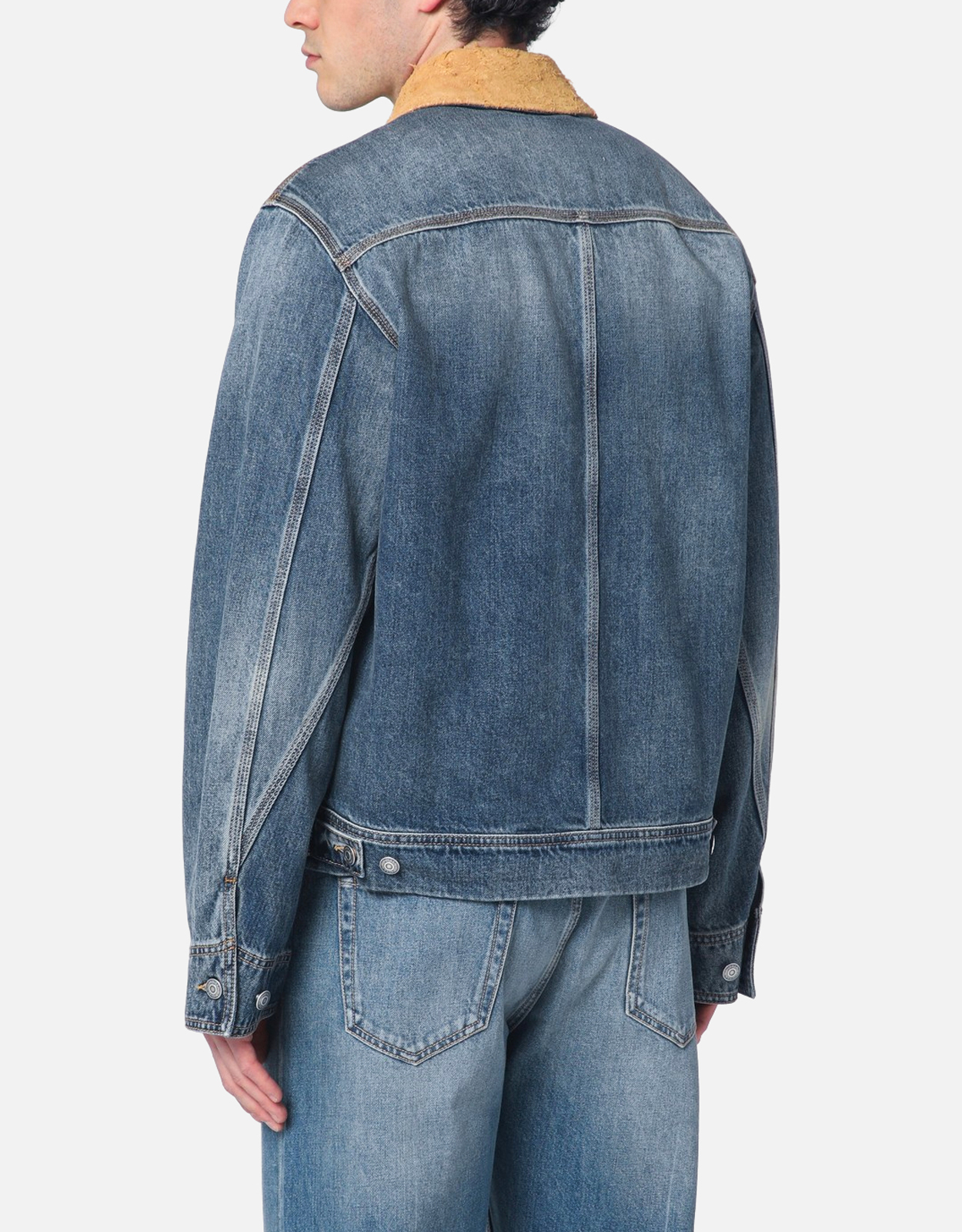 Alexander McQueen メンズ スエードカラー デニムジャケット (すべての