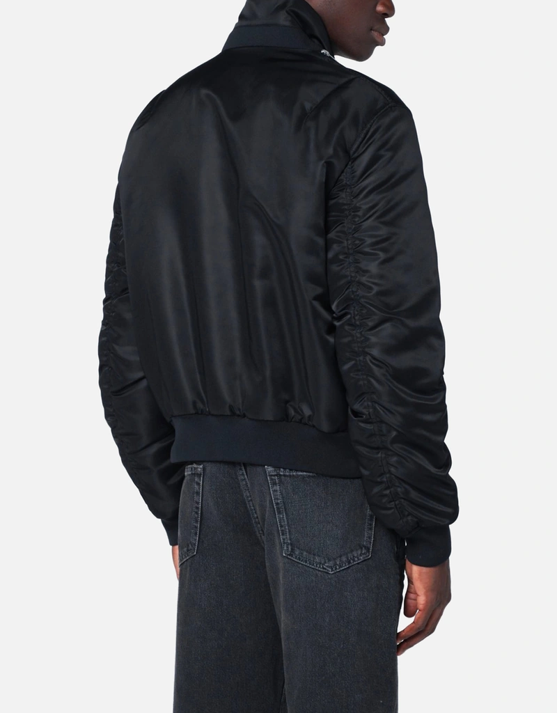 Alexander McQueen メンズジップディテールクロップドナイロンボンバー
