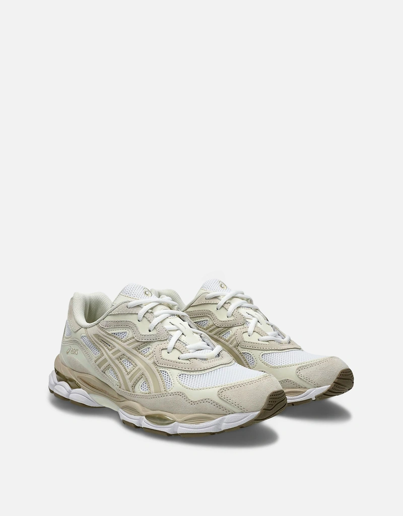 ホワイト/ベージュ スエード メッシュ スニーカー 38 Asics メッシュとスエードのスニーカー (すべての新品) IFCHIC.COM