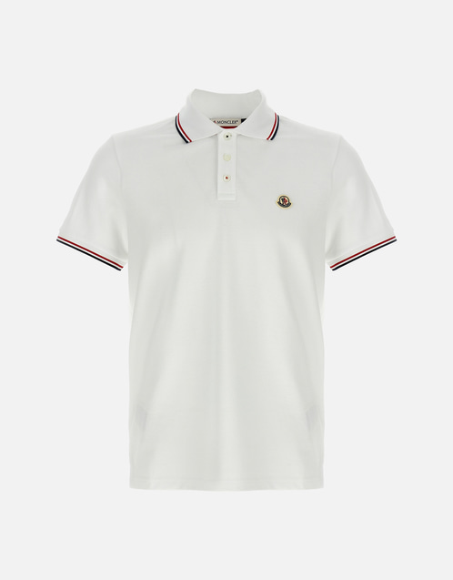 Moncler メンズ トリコロールトリム コットンピケ スリムフィット