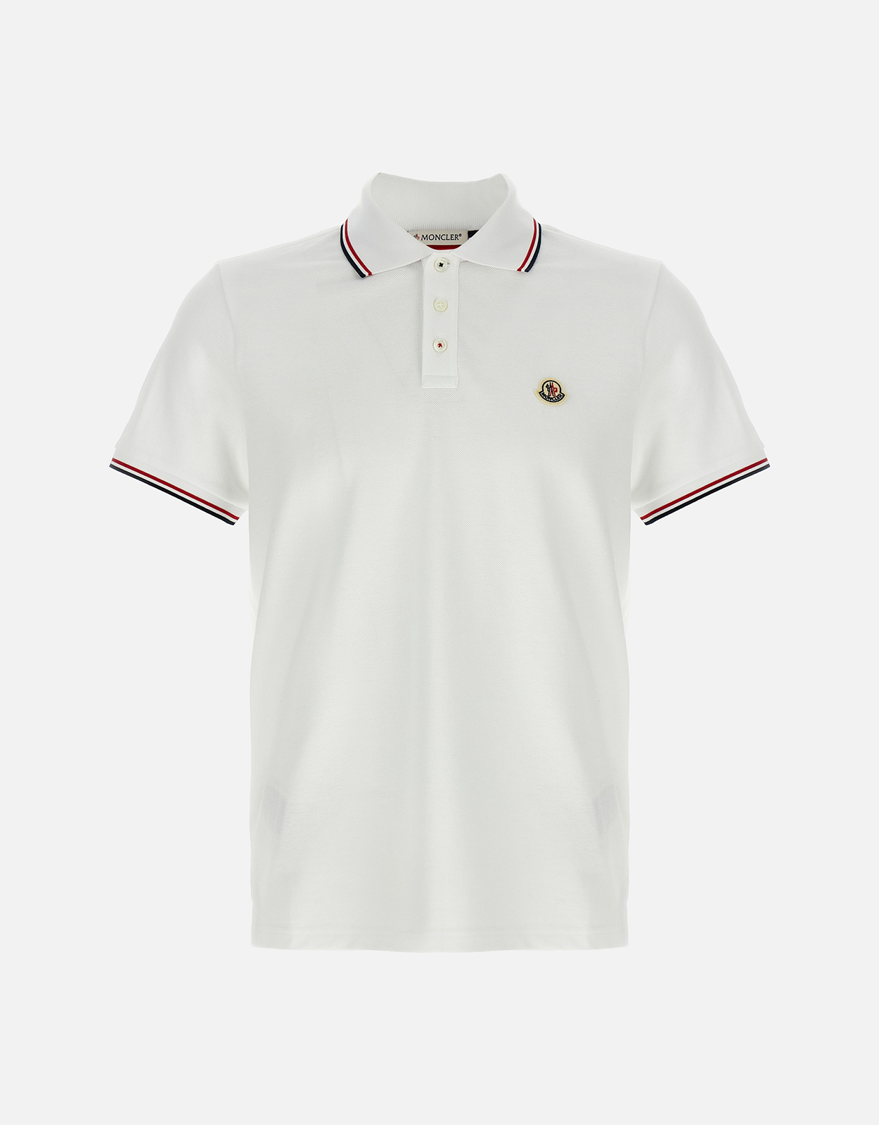 Moncler メンズ トリコロールトリム コットンピケ スリムフィット