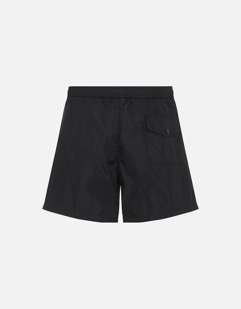 Moncler メンズ ロゴパッチ ナイロン スイムショーツ (ボーイズ