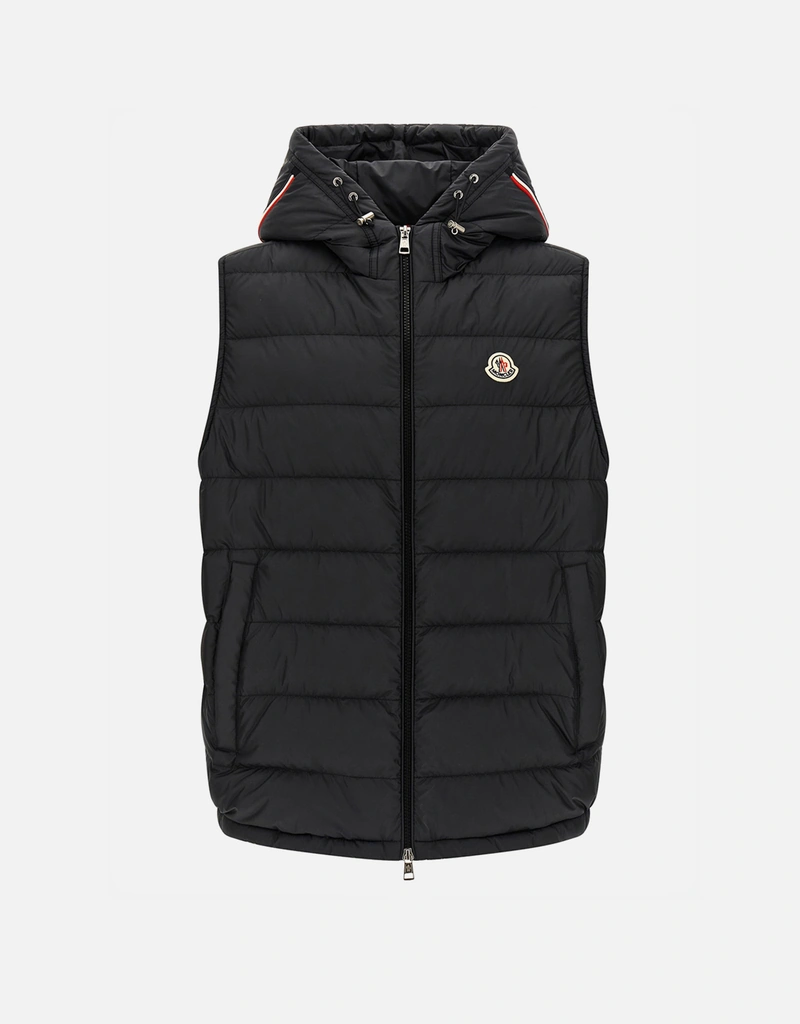 MONCLER ブラックダウンベスト フード付き Moncler メンズ Marseillan フード付きダウンベスト (すべての新品