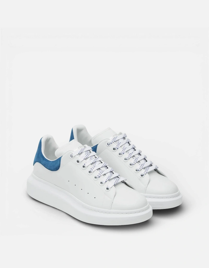 Alexander McQueen メンズ ホワイトブルー レザー オーバーサイズ