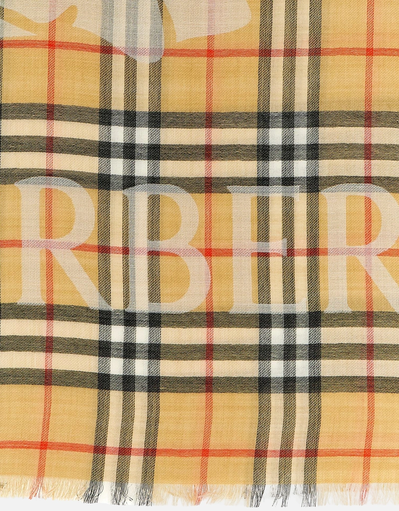 Burberry マルベリーウール シルクブレンド 馬術騎士デザイン スカーフ