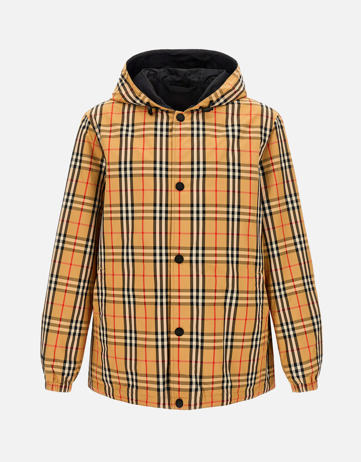 Burberry メンズ Rainford リバーシブル ナイロン チェック フーデッド