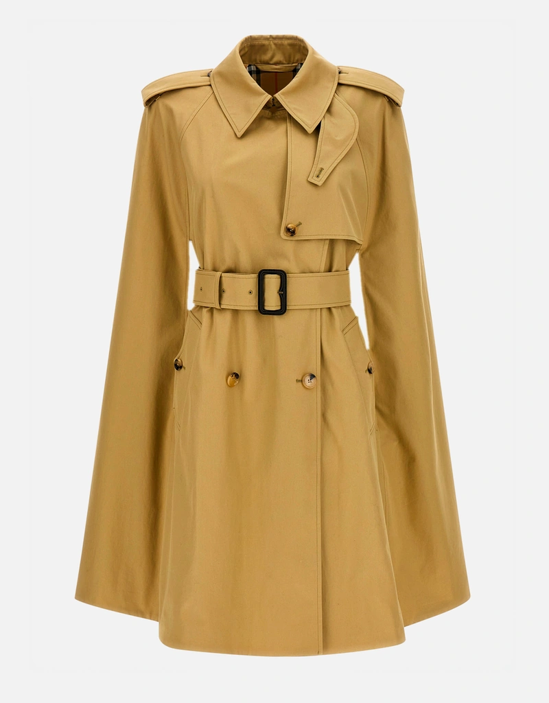 Burberry Bellemont コットン ダブルブレスト チェック ケープ (すべて