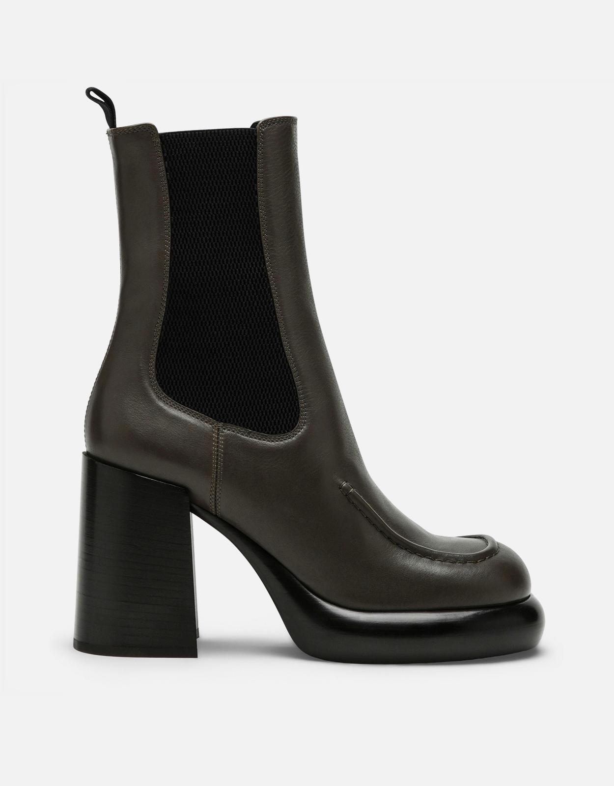 Burberry Burberry Chelsea Wedge Boot In Dark Green Leather - IT 36.5　バーバリー チェルシー ウェッジ ブーツ ダークグリーン レザー - IT 36.5