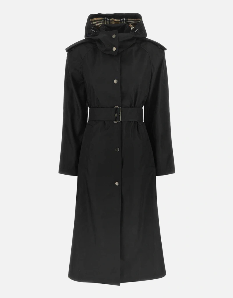 Burberry ロングナイロンフーデッドカーコート (すべての新品) IFCHIC.COM