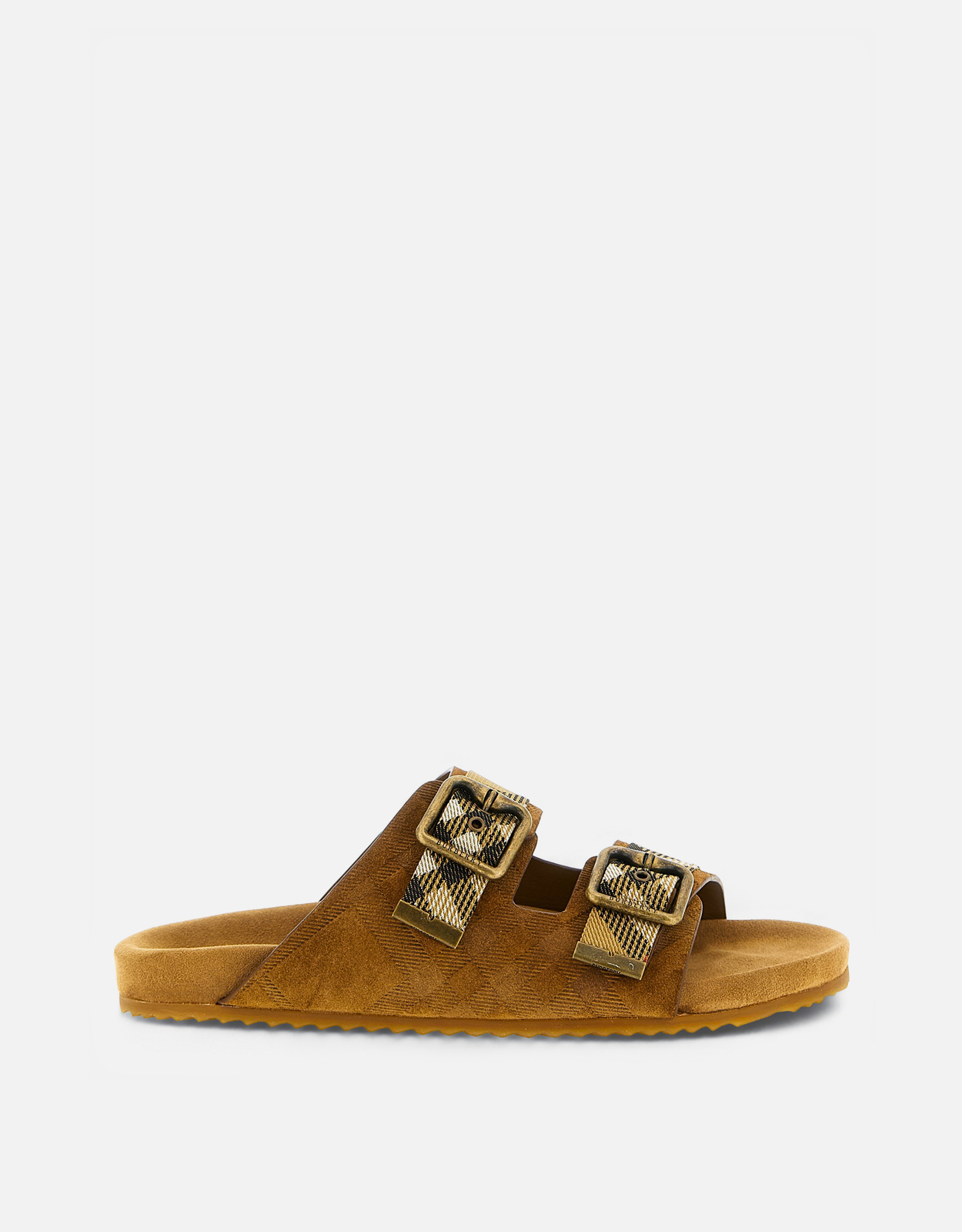 Burberry Burberry 'Urchin' Suede Embossed Check Adjustable Strap Sandals - EU 35　Burberry 'Urchin' スエード エンボス チェック 調節可能なストラップ サンダル