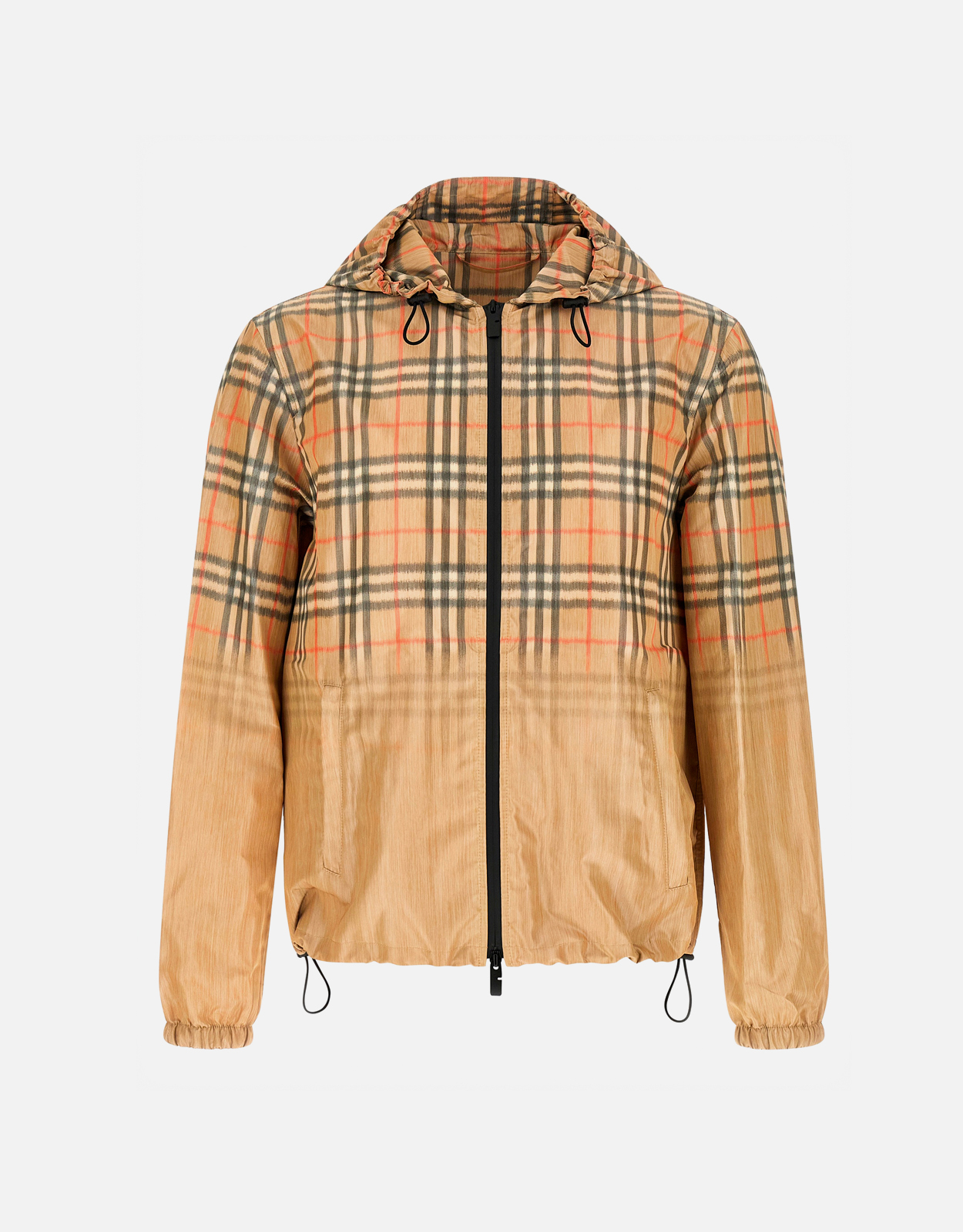 Burberry メンズグラデーションチェック防水フードジャケット (すべて