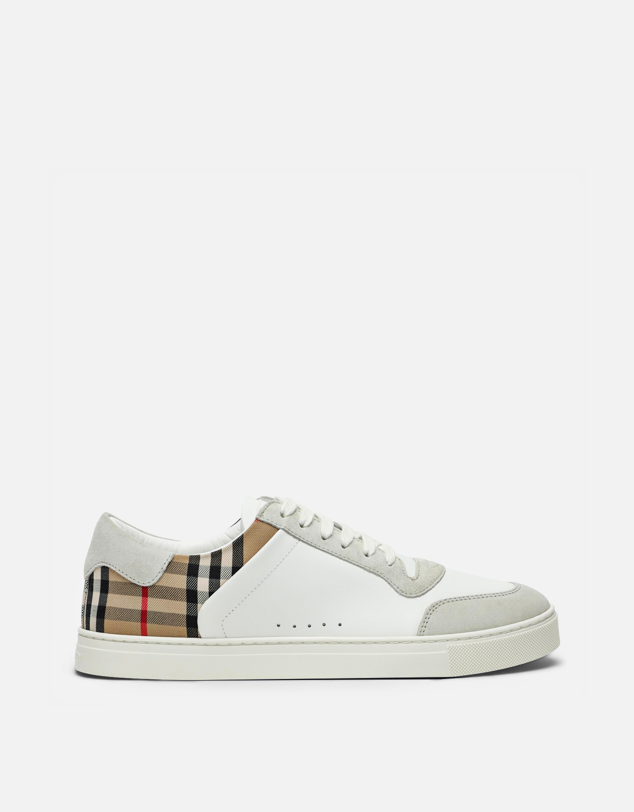 Burberry メンズレザー スエード チェックスニーカー () IFCHIC.COM