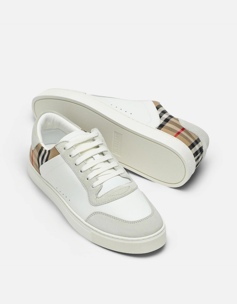 Burberry メンズレザー スエード チェックスニーカー () IFCHIC.COM