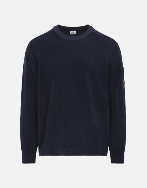 C.P. COMPANY フリースニット パープル C.P. Company Men's Cotton Chenille Lens Regular Fit Sweater (All
