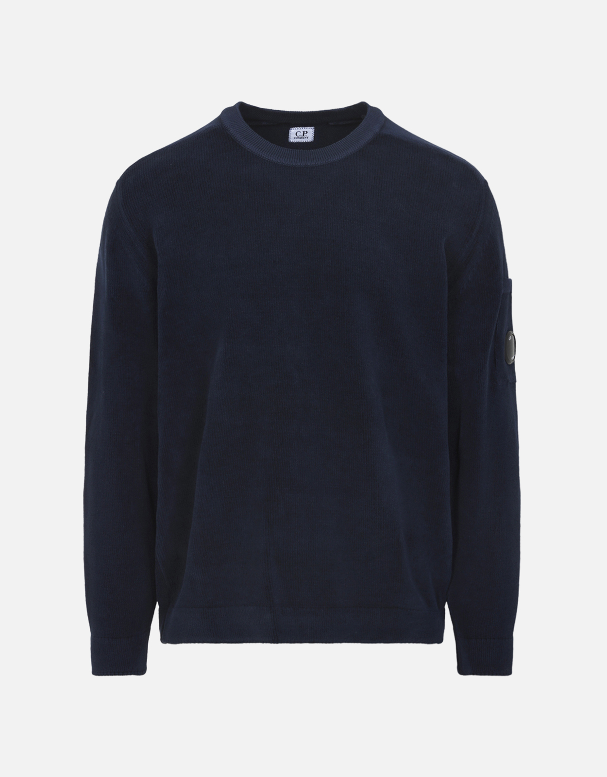 C.P. COMPANY スウェット ネイビー C.P. Company Men's Cotton Chenille Lens Regular Fit Sweater (All
