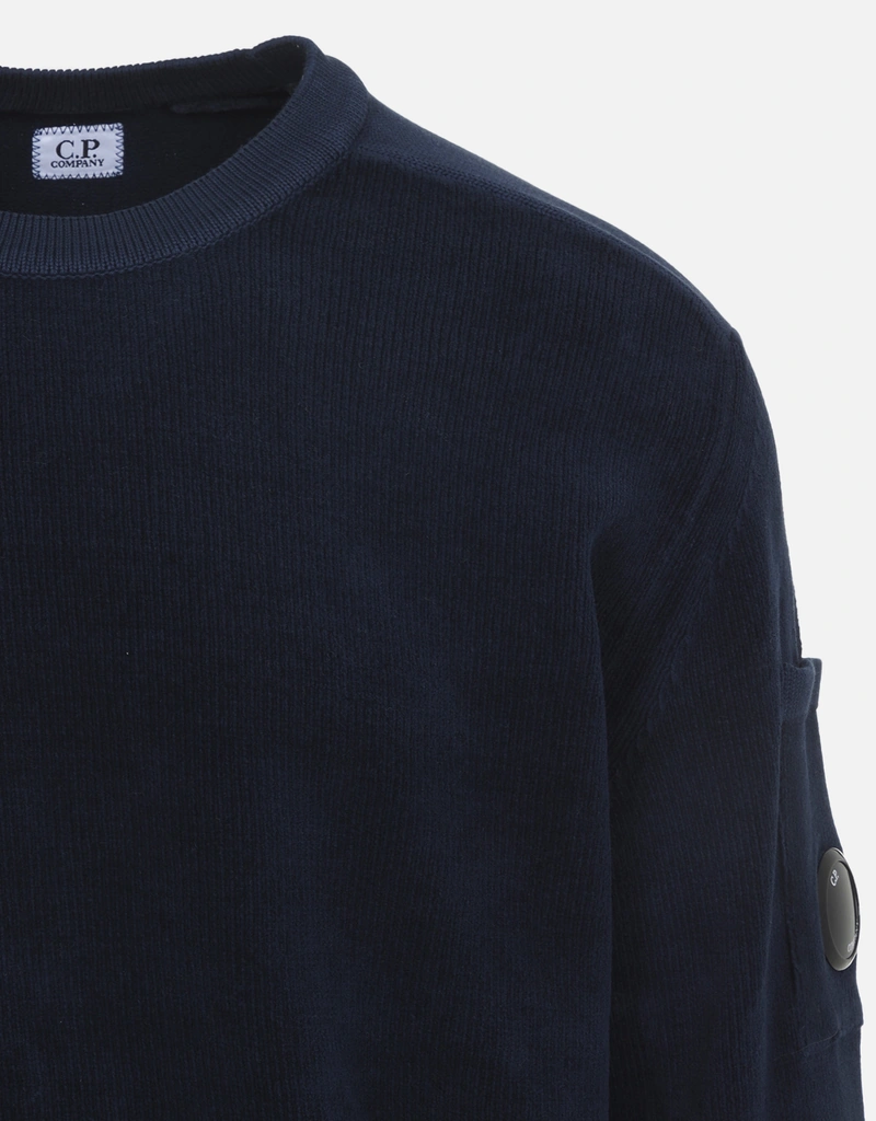 C.P. Company Men's Cotton Chenille Lens Regular Fit Sweater (All