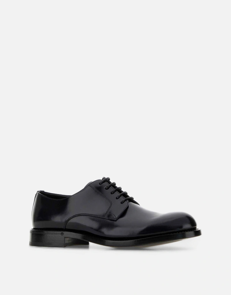 d&g men's dress shoes Dolce & Gabbana Black Patent Leather US Size 8 finish metal logo on the penny bar Dolce & Gabbana Black Brushed
