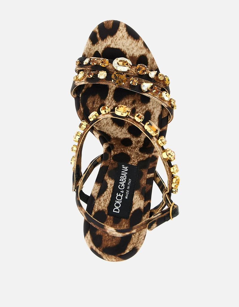 Dolce & Gabbana Keira レオパード柄サテンサンダル () IFCHIC.COM